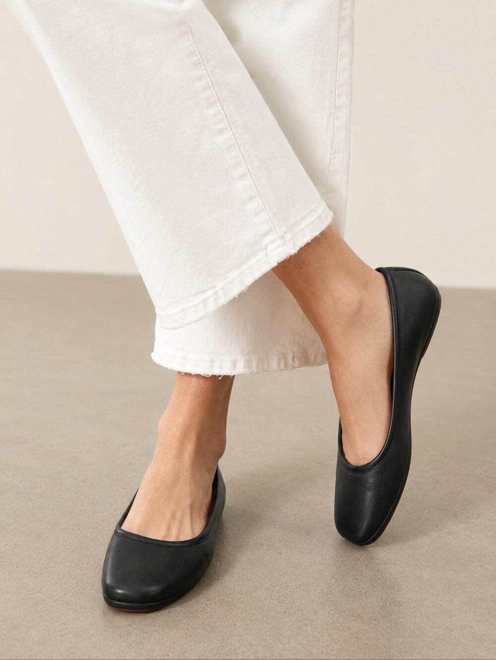 J.JILL PUREJILL BLACK LEATHER BALLET FLATS SHOES SZ 8